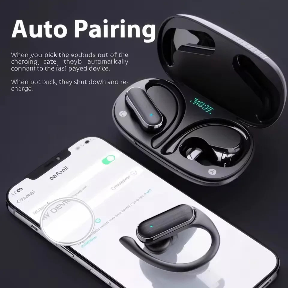 Original Bluetooth 5.3 Earphones TWS Wireless HiFi Headphones Ear Hooks Running Sports Call Game Headset LED Display