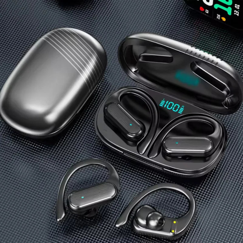 Original Bluetooth 5.3 Earphones TWS Wireless HiFi Headphones Ear Hooks Running Sports Call Game Headset LED Display